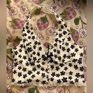 SHEIN floral print halter top